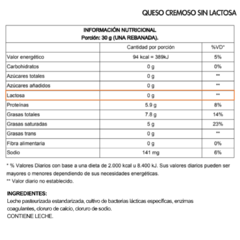 Queso Cremoso Sin Lactosa - comprar online