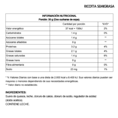 Ricotta - tienda online