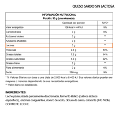 Queso Sardo Sin Lactosa - comprar online