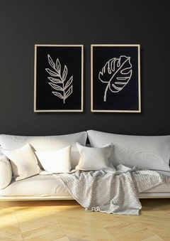 botanic monstera negro | 50 x 70 cm ENTREGA EN 20/30 DIAS