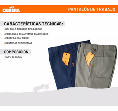 Pantalon de trabajo Obrera gabardina - tienda online