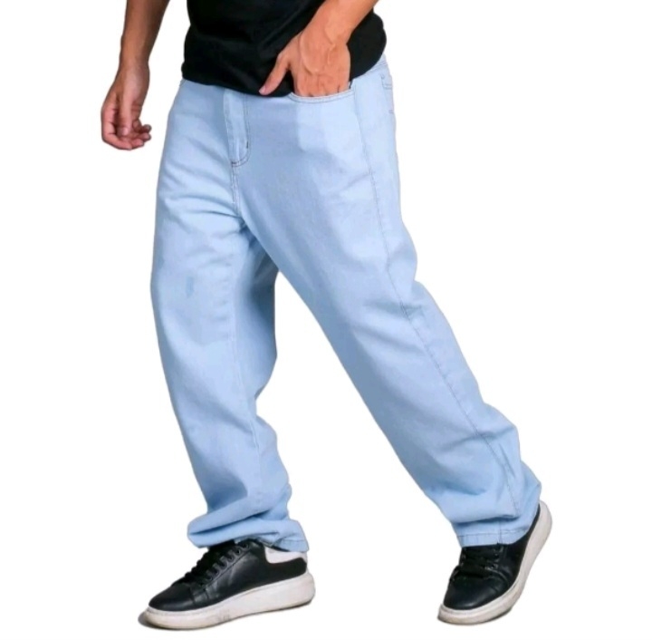 Calça jeans balão sales