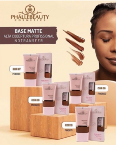 Base Matte Alta Cobertura Phallebeauty Cor:02 30g na internet