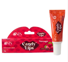 Hidratante Labial Candy Lips Isis Makeup Cor:Morango 10g