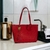 Bolso de Piel Tote Cincelado Rojo