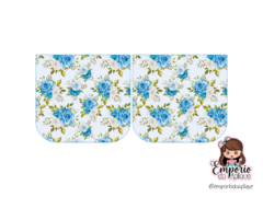 PORTA MOEDAS FLORAL AZUL