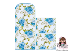 PORTA ABSORVENTE FLORAL AZUL