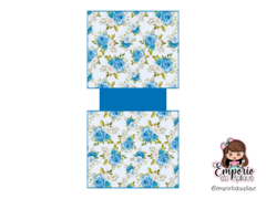 BOLSA TRIÂNGULO FLORAL AZUL