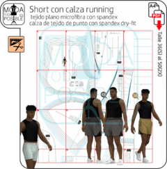 050. Molde para Short Running con calza - comprar online