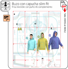 059. Molde para Buzo con capucha slim fit - comprar online