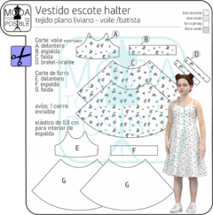 016. Molde para Vestido escote halter y espalda elastizada en internet