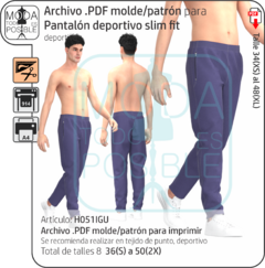 051. Molde para Pantalon deportivo