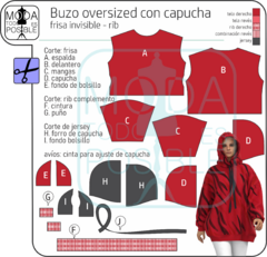 060. Molde para Buzo oversized con capucha en internet