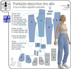 041. Molde para Pantalon deportivo tiro alto en internet