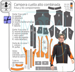 065 Molde para campera cuello alto combinada - tienda online