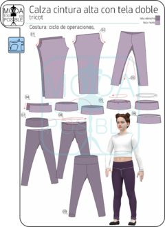 070. Molde para Calza con cintura ancha - Moldes digitales andreacecilia20