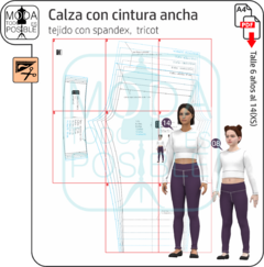 070. Molde para Calza con cintura ancha - comprar online