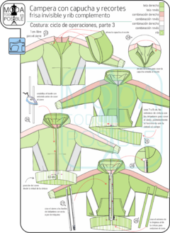 Imagen de 069. Molde para Campera o Buzo con capucha y recortes