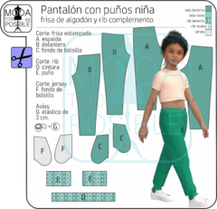 068. Molde para Pantalón de frisa niña en internet