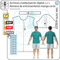 001E. Molde digital para Remera de entrenamiento - comprar online