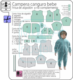 014. Molde para Conjunto bebé campera y pantalón en internet