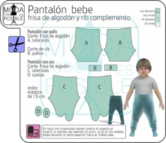 Imagen de 014. Molde para Conjunto bebé campera y pantalón