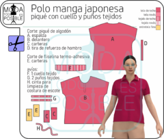 013. E Molde digital para Polo manga japonesa en internet