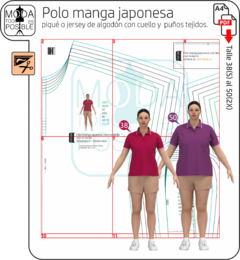 013. Molde para Polo manga Japonesa - comprar online