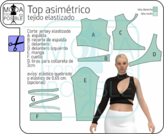 018. Molde para Top asimétrico tejido elastizado en internet