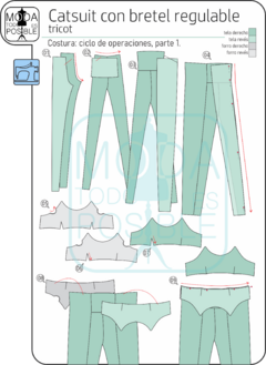 022. Molde para Entero con bretel regulable, tejido elastizado - Moldes digitales andreacecilia20