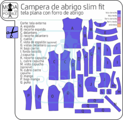 035. Molde para Campera de abrigo con capucha slim fit en internet