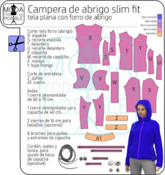 035. Molde para Campera de abrigo con capucha slim fit - Moldes digitales andreacecilia20