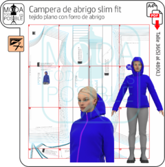 035. Molde para Campera de abrigo con capucha slim fit - comprar online