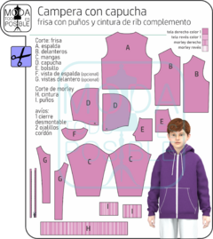 Molde para imprimir Campera con capucha niño/teen en internet