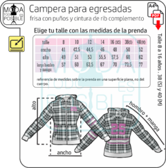 Molde para imprimir Campera slim fit con capucha niña/teen - Moldes digitales andreacecilia20