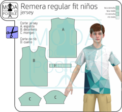 030. Molde para Remera regular fit niños en internet