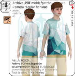 030. Molde para Remera regular fit niños