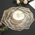 Isolamento térmico PVC Round Flower Table Mat, Almofada De Jantar Oco De Ouro, casa chá café Coaster Placemat, decoração Desktop - loja online