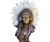 Estatueta de Resina Casal Busto de Índios Cocar Branco 29m - comprar online