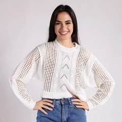 Sweater Corto Calado Manga Murcielago - comprar online