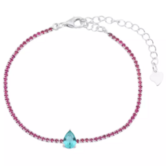 Pulseira Riviera Pink com Gota Turmalina