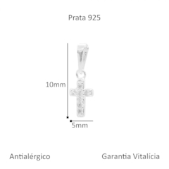 PINGENTE PRATA 925 CRUZ COM MICRO ZIRCÔNIA CRISTAL na internet