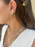 Piercing de encaixe ear hook banhado em ouro 18k e ródio - comprar online