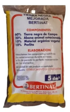 Tierra negra abonada Bertinat x5lt.