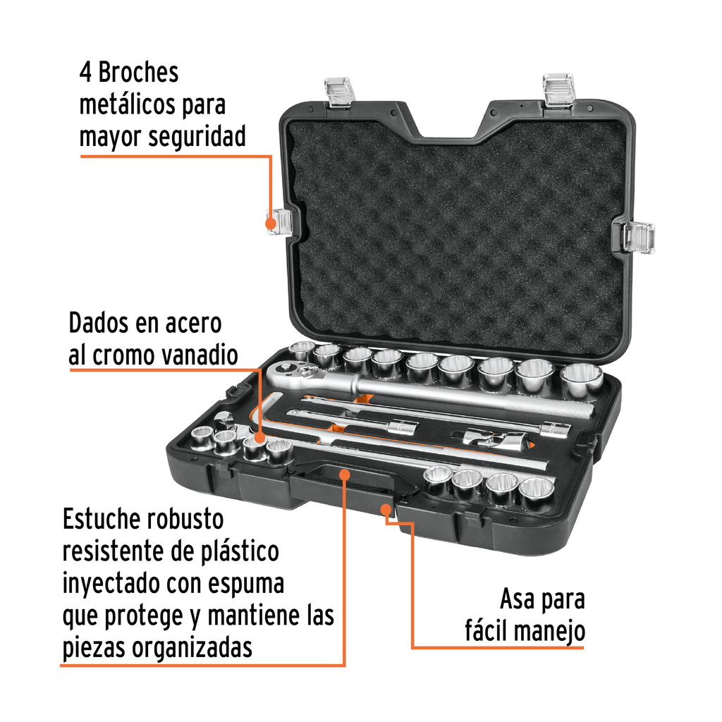 Estuche herramientas en pulgadas y métricas Arrowmax 25 uds.