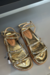 Sandalia Papete Tiras Cristais Dourada | Luiza Barcelos - comprar online