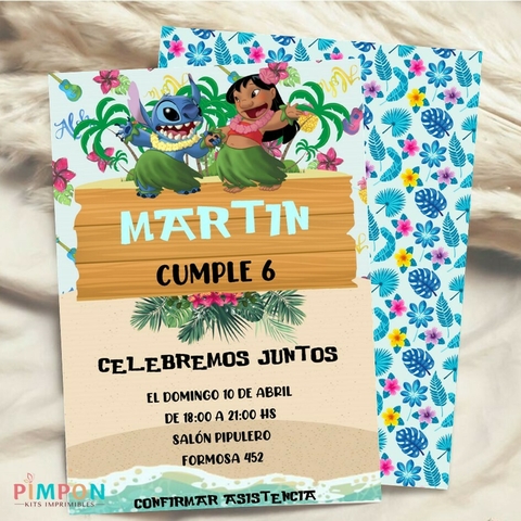 Kit Imprimible Stitch Cumpleaños Pdf Con Textos Editables