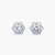 Brinco Hexagonal Luz Cravejado em Zircônia Diamante Banhado a Prata
