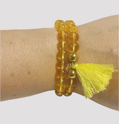 Pulsera Código Sagrado de Piedra Natural Citrino Amarillo