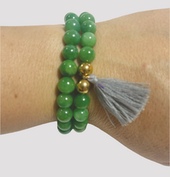 Pulsera Código Sagrado de Piedra Natural Jade Verde